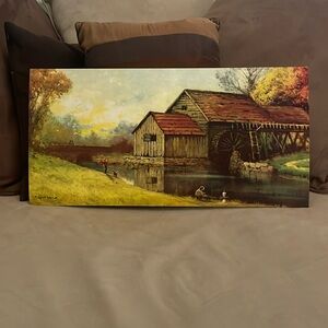 Vintage Robert Wood Print! Lovely Mill Summer Scene!
